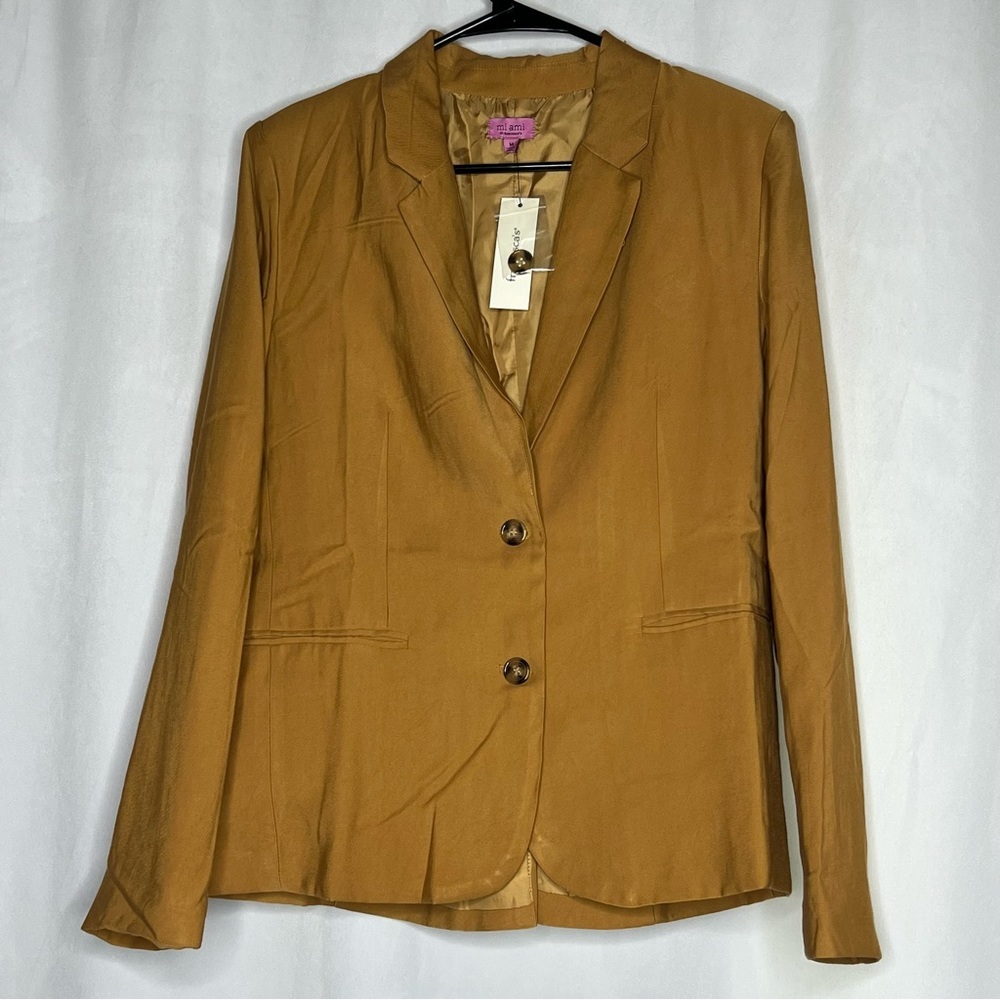 Miami Kenna Twill Blazer Women’s Size Medium Tan - Picture 2 of 12